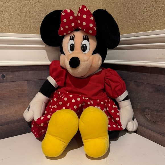 Disney Other - Rare Vintage Disney Parks Retro Minnie Mouse Plush Backpack Purse and Coin Purse